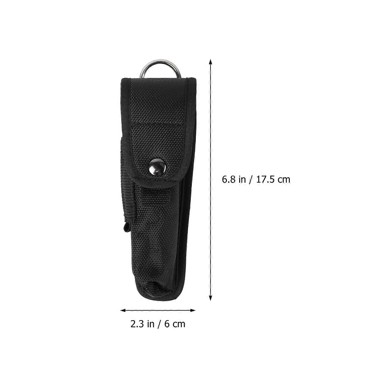 1pc Nylon Flashlight Pouch Head Protector Bag Flashlight Storage Bag Black