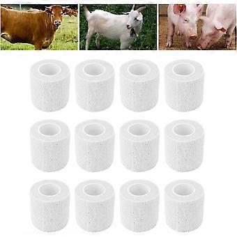 12-pack 4,5 m självhäftande elastiska bandager, non-woven hovbandage för nötkreatur, hästar, hundar