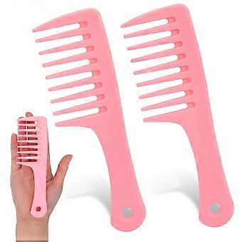 Mini Wide Tooth and Travel-Size Detangling Combs - 2 Pcs Portable Plastic for Styling Curly, Long, Wet Hair