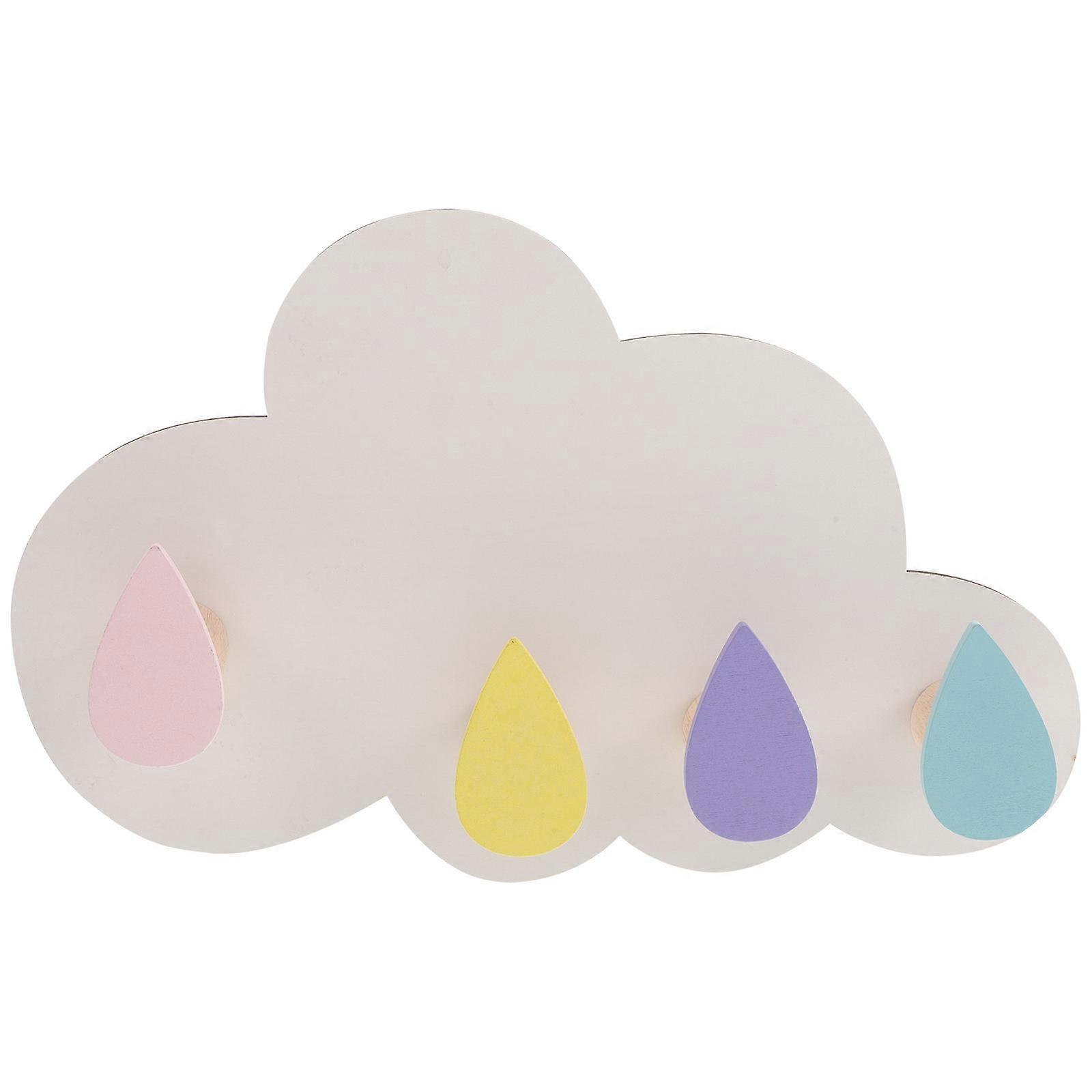 Solid Wood Cloud Shape Hook for Home Use Wall Mounted Coat Rack