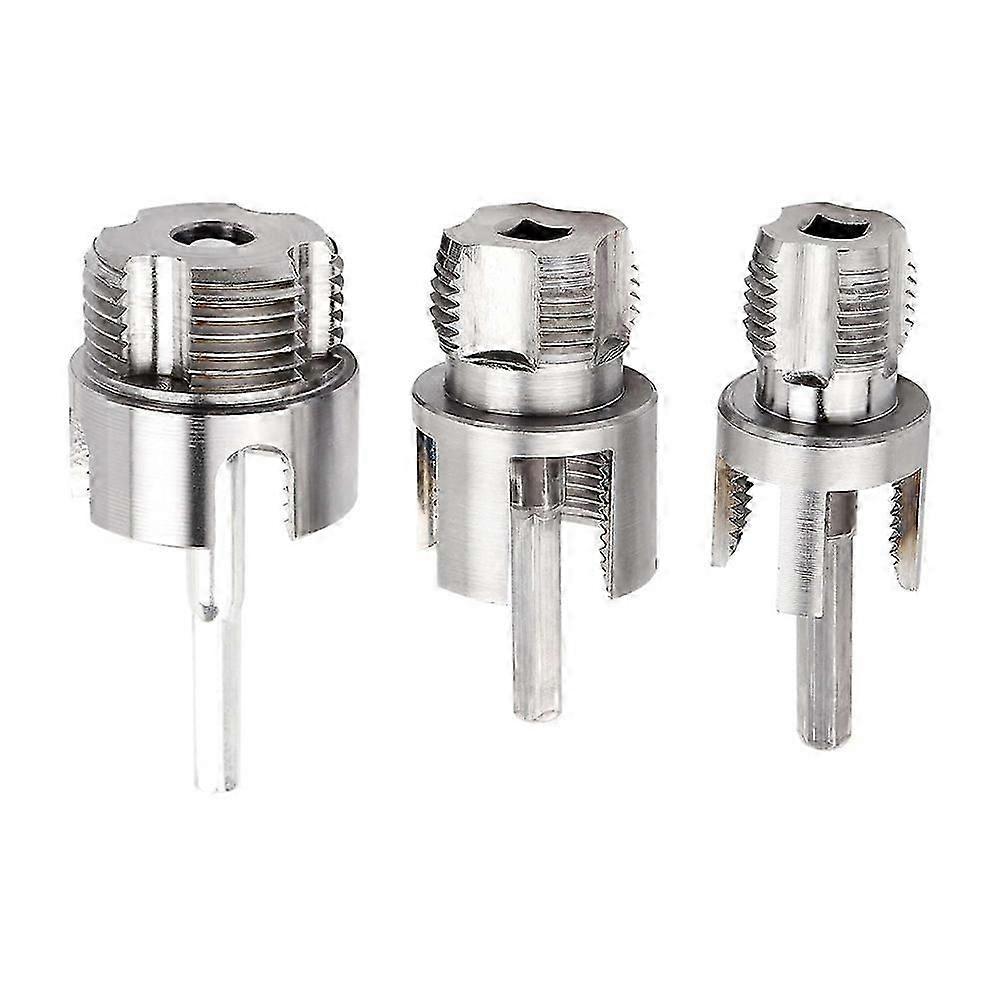 3 Pcs Internal & External Pipe Threading Tool, 1/2" 3/4" 1" PVC Plastic Pipe Thread Cutter Set Threader Kit
