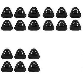 Lot de 18 patchs en PVC avec anneaux en D, compatibles avec bateaux pneumatiques, kayaks, canots et SUP. Couleur : noir.