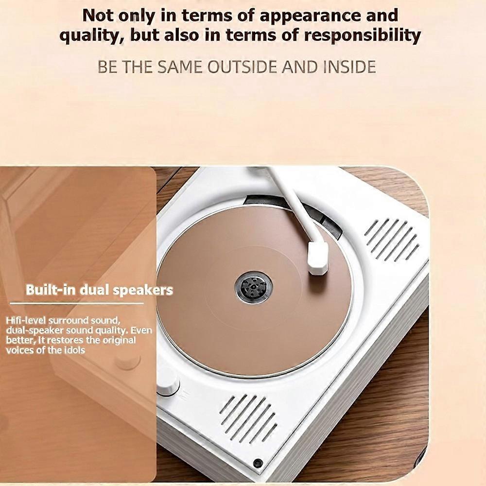 Portable Vintage CD Disc Player Bluetooth Speaker Multi Format Music Reader Wireless Bluetooth Speaker