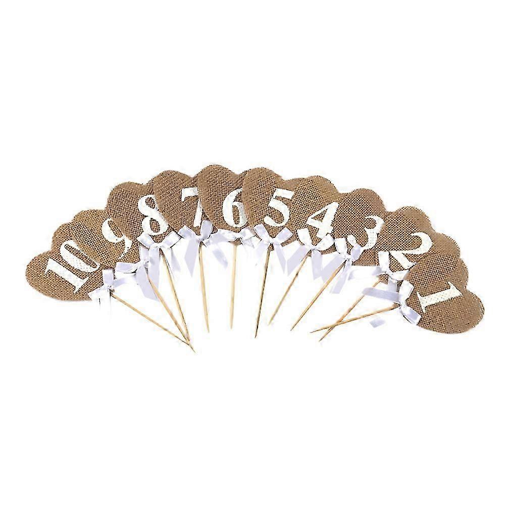 Digital Number Insert 10Pcs Burlap Table Numbers for Wedding Decor YS