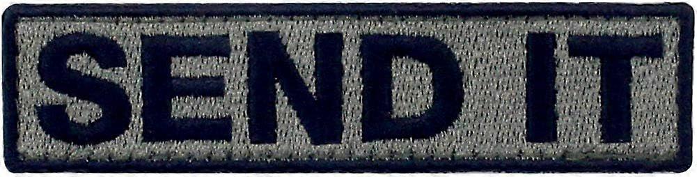 Send It Embroidered Patch - Tactical Morale Applique Fastener Hook & Loop Emblem (Olive & Black)