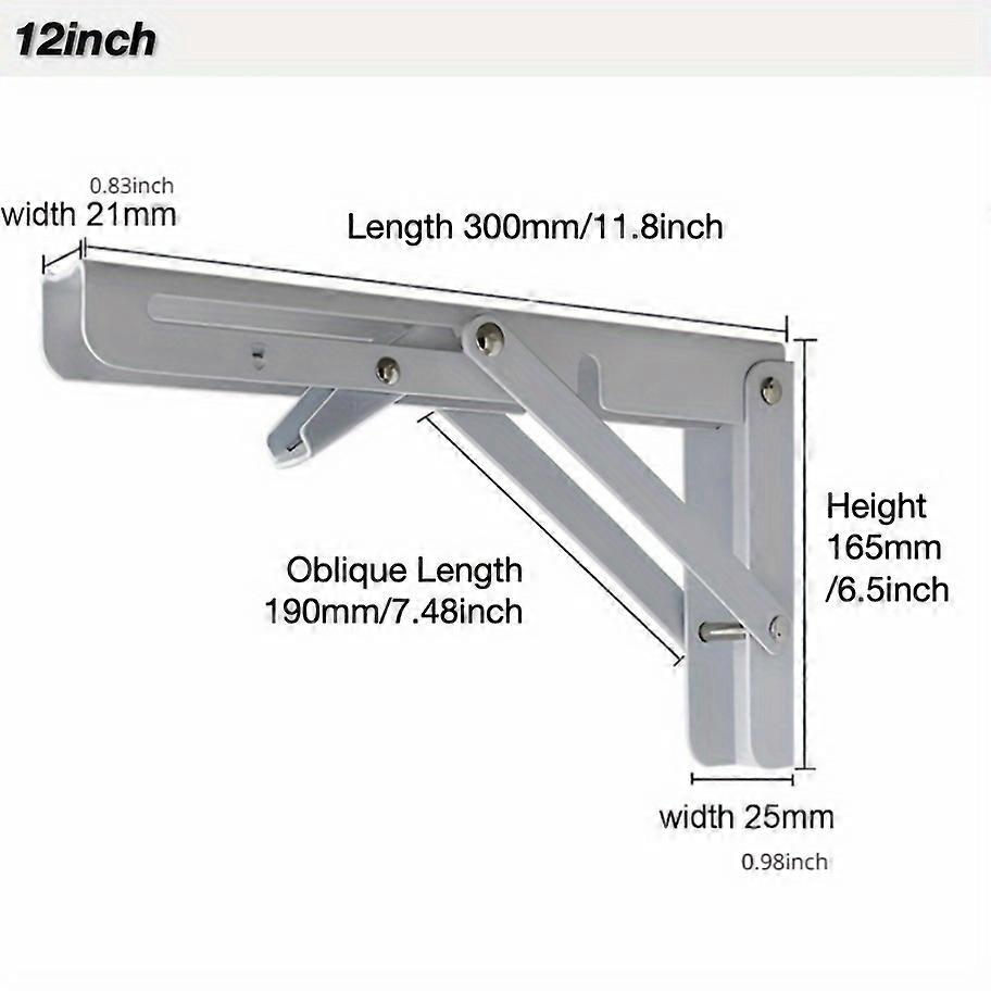 Heavy Duty Folding Shelf Brackets, Collapsible Triangular Shelf Bracket for Bench Table Shelf Brackets Wall Shelf Shelf Support