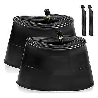 Lot de 2 chambres à air pour vélo Fat Bike 26 x 4,0 avec valve AV 32 mm, avec 2 démonte-pneus, pour route/montagne/E