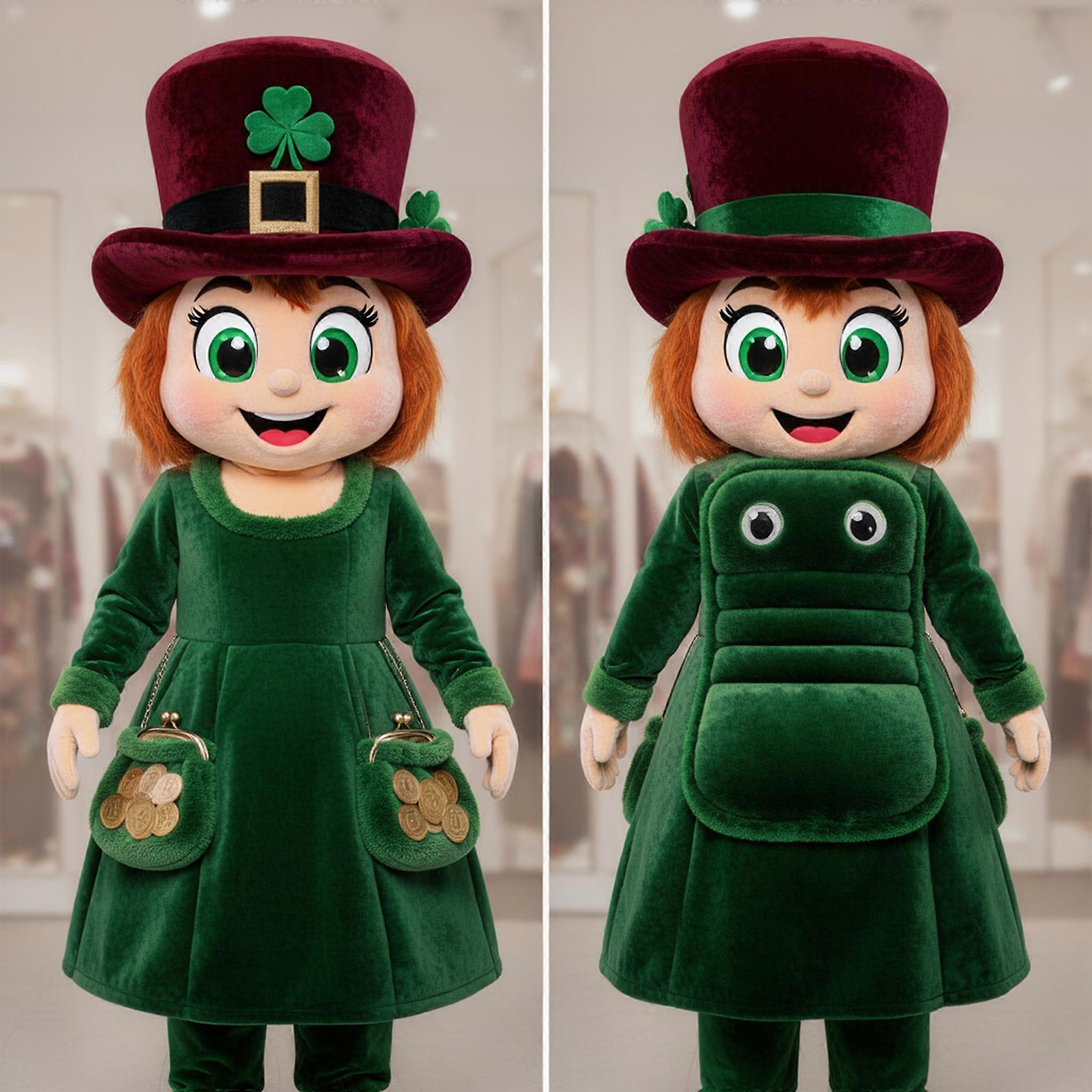 MASTICOT Maroon Velvety Leprechaun Hat Mascot