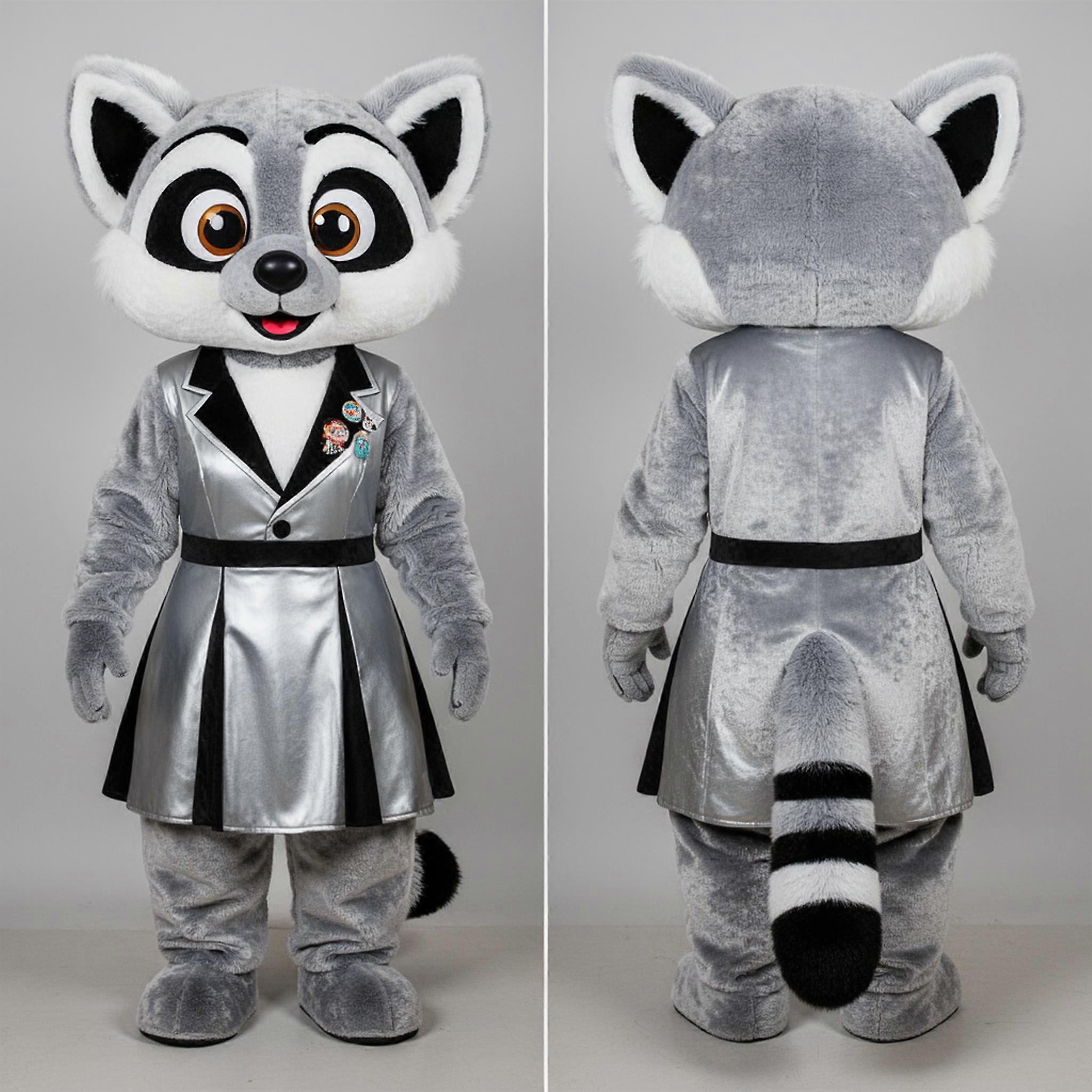 MASTICOT Silver Velvety Lemur Mascot