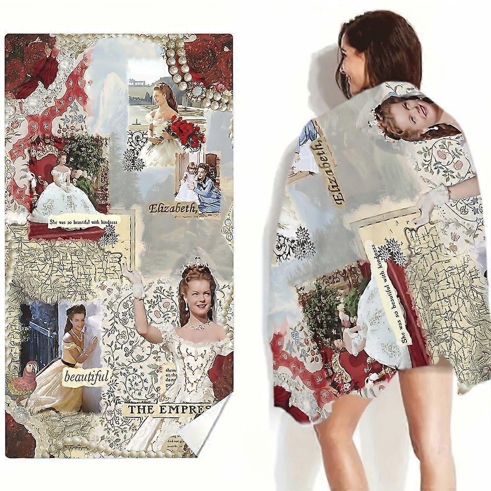 Serviette de plage Princesse Sissi (1 pièce) en tissu éponge, ornée d'un imprimé élégant. Cette serviette légère et douce est très tendance.
