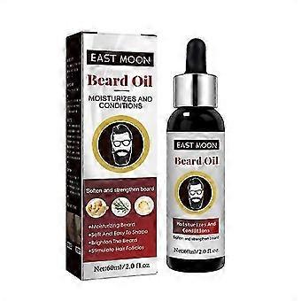 Óleo de Cuidados com a Barba, East Moon Óleo de Tratamento de Barba Tender Growth Suit Óleo de Crescimento de Barba Nutre Barba de Crescimento Forte - 60Ml