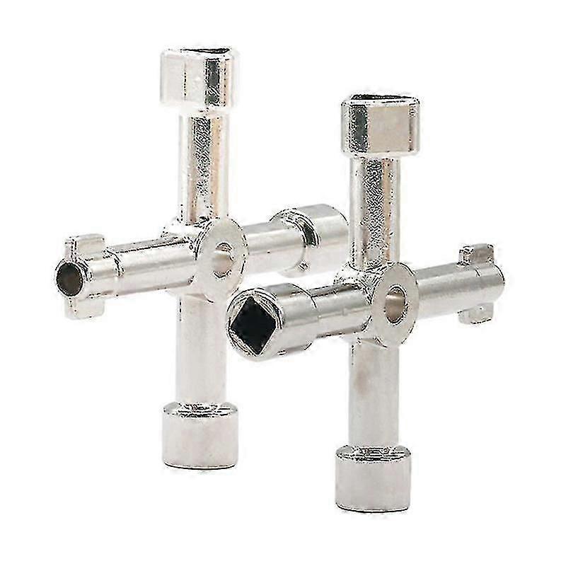 New Multi-function Electric Control Cabinet Triangular Key Wrench Elevator Train Door Water Meter Valve Square Hole Key, Silver, 71mm