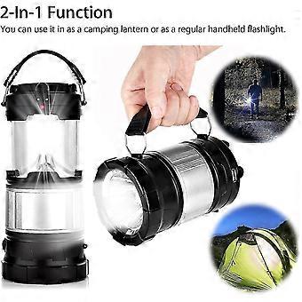 2026 Best Solar Camping Lantern, 2-In-1 Rechargeable Handheld Flashlights, Collapsible Led Lantern Camping Gear Equipment For Outdoor Hiking, Camping 
