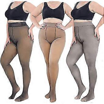 Plus Size Fleece gefütterte Strumpfhose Frauen Winter Thermostrumpfhose Leggings Warm Fake Translucent Sheer Stretch Strumpf