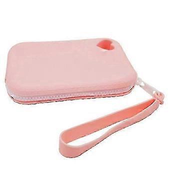 Portable Silicone Dog Treat Bag - Pet Snack Pouch for Training and Walking, for Outdoor Use Light Pink -WHBYV