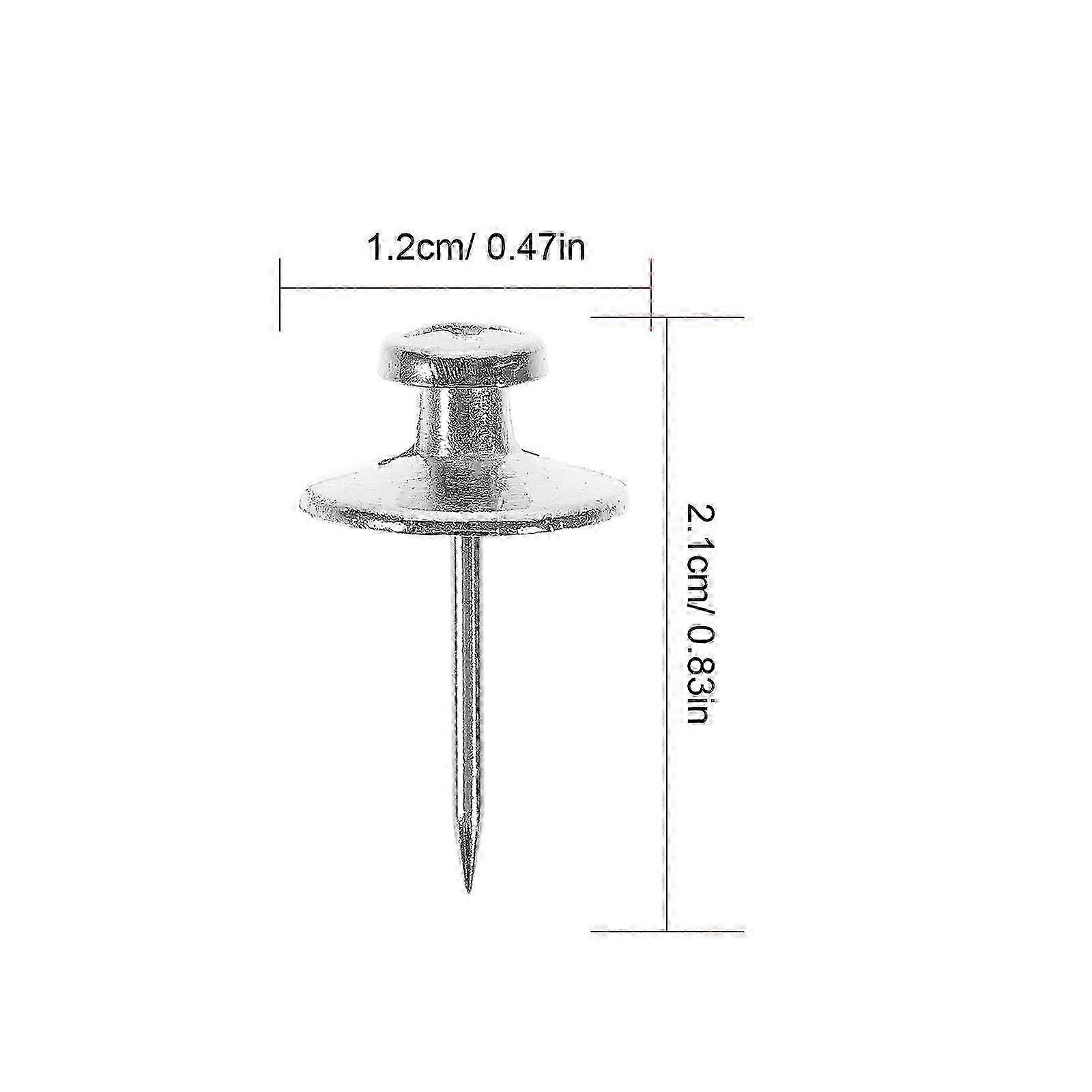 Silver Metal Push Pins for Cork Board 30Pcs Replaceable Thumbtacks
