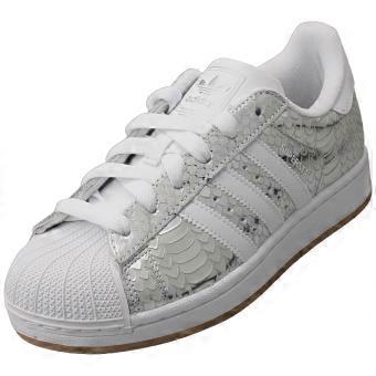 adidas Superstar II Womens Fashion Trainers in Silver White