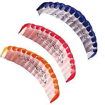 Dual Line Stunt Parafoil Kite, Rainbow Parachute Beach Kite for Beginners, Polyester Outdoor Flying Toy with Handles and Strings, 140cm x 57cm