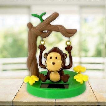 Cute Solar Powered Monkey Swinging Animated Bobble Dancer Toy Car Dashboard Decoration Dancing Toys Desktop Ornaments-zsxu UFO