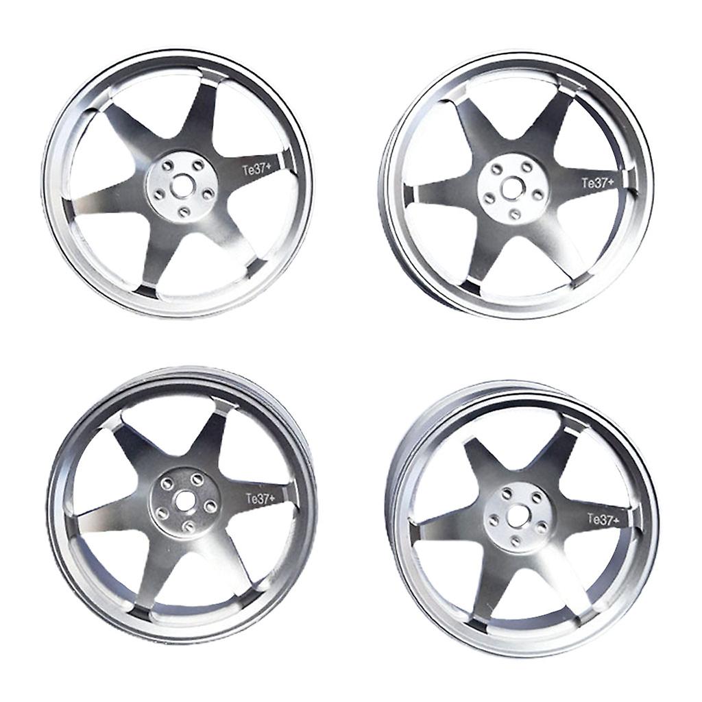 4x RC Felger Reservedeler Metall Hjulnav for 1:10 Modell sølv