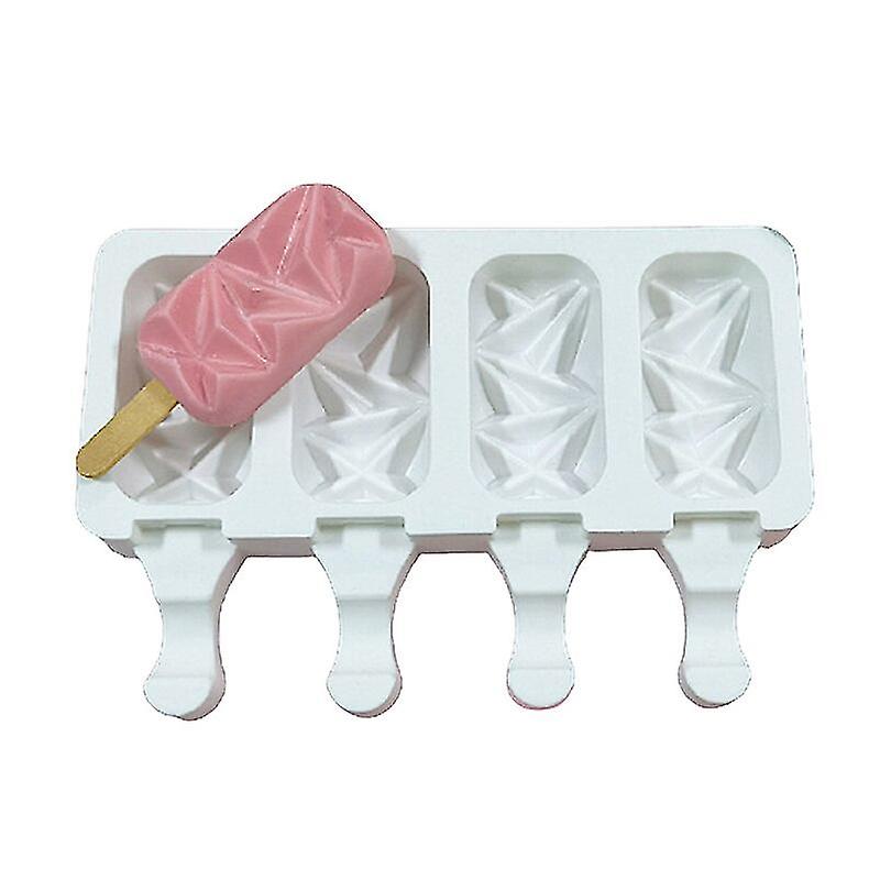 Σιλικόνη παγωτού καλούπια 4 κύτταρα ice cube δίσκο τροφίμων ασφαλή παγωτά κατασκευαστή Diy σπιτικό πάγο πάγου Lolly μούχλα σπίτι παγωτού εργαλεία