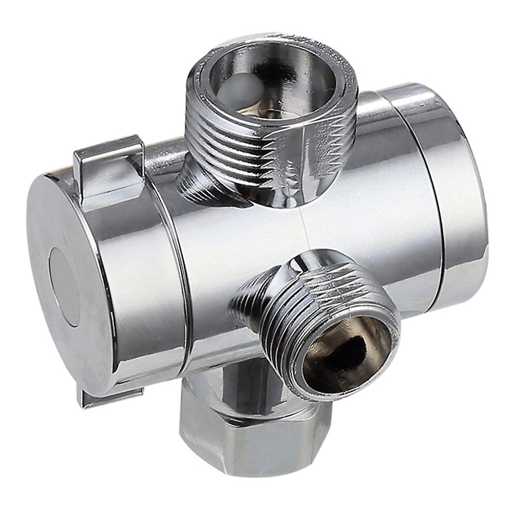 ABS Chrome 3 Diverter Hose Fitting T Shape Adapter Connector for Valve Hose Bath Shower Arm Toilet