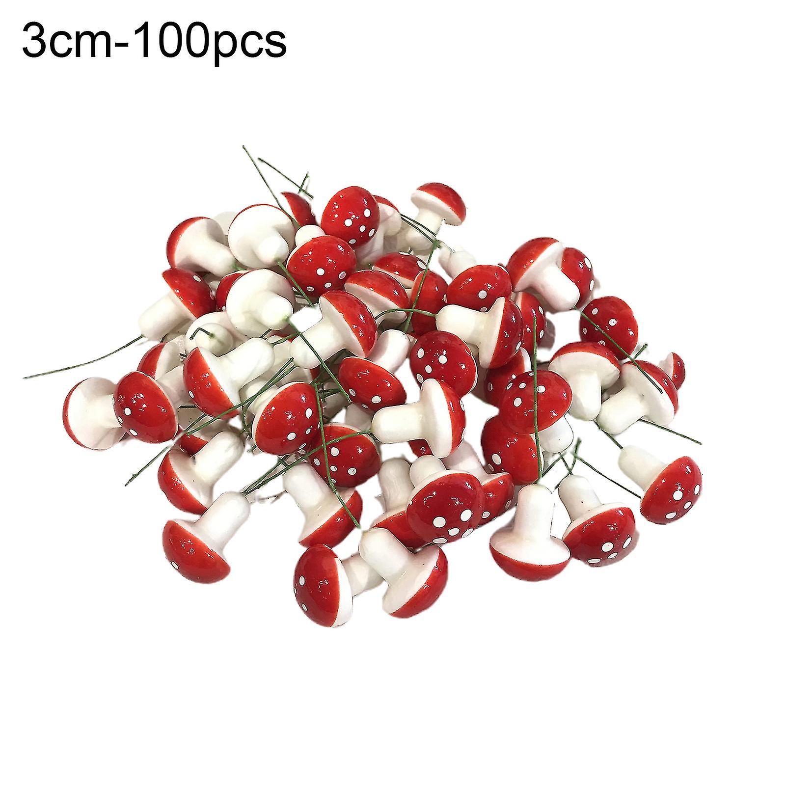 Set Of 100 Creative Mushroom Decor: Delicate Polystyrene Styrofoam Miniatures For Home