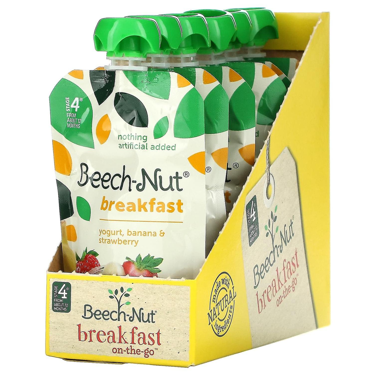 Beech-Nut, Breakfast, 12+ Months, Yogurt, Banana & Strawberry, 12 Pouches, 3.5 oz (99 g) Each