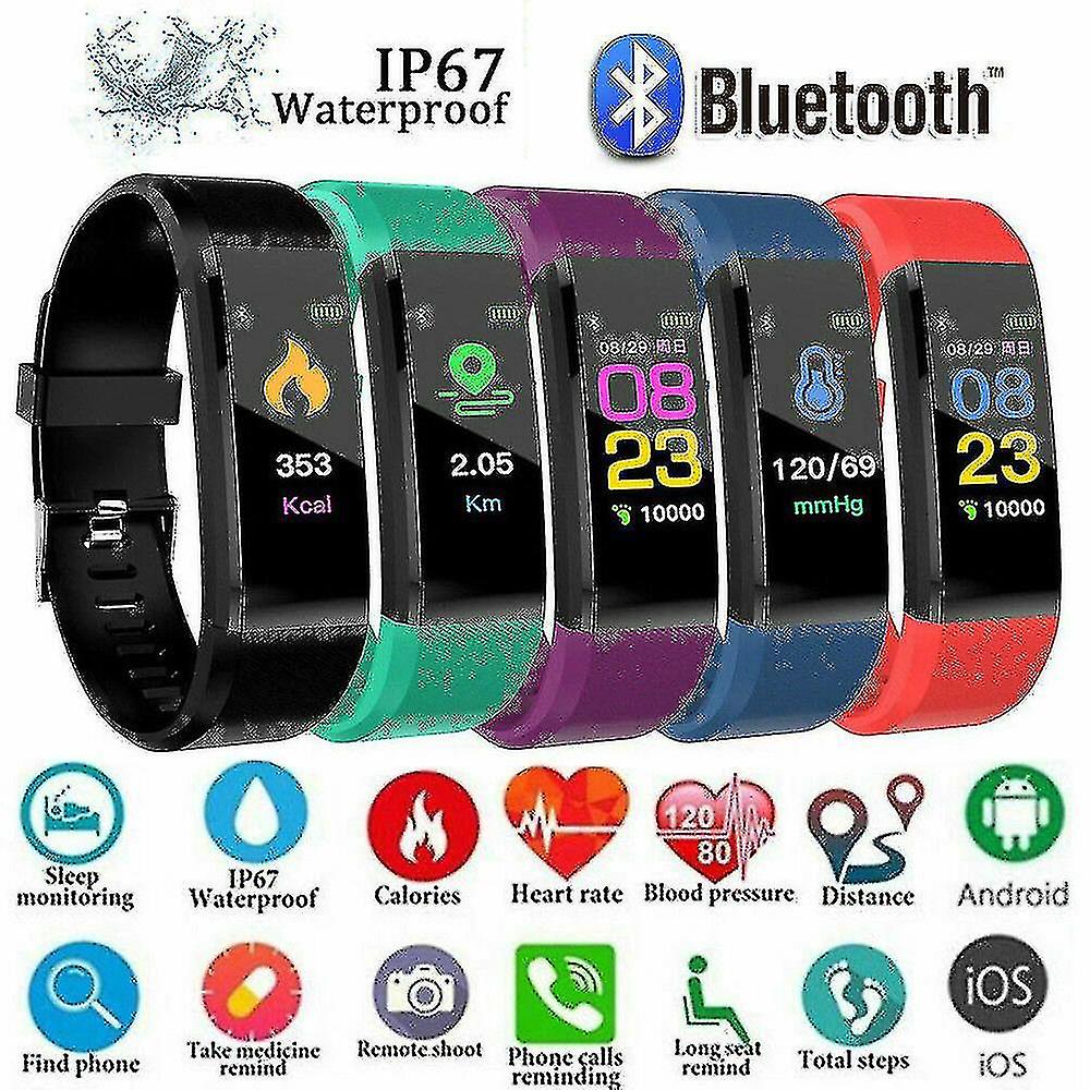 Fitness Smart Watch Activity Tracker Femmes hommes Enfants Fitbit Android Ios Fréquence cardiaque