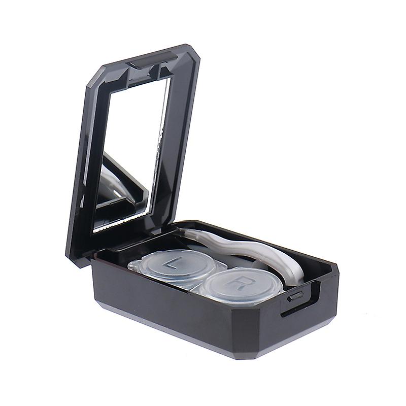 New Candy Color Portable Mini Contact Lens Case Eye Care Container With Mirror