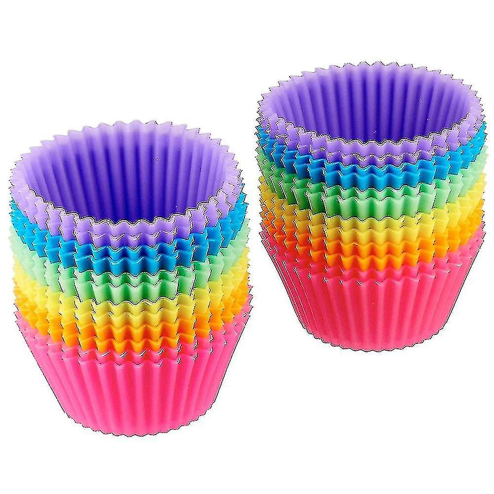 Silicone Cupcake Baking Cups Heavy Duty Silicone Baking Cups Reusable & Non stick Muffin Cupcake Lin