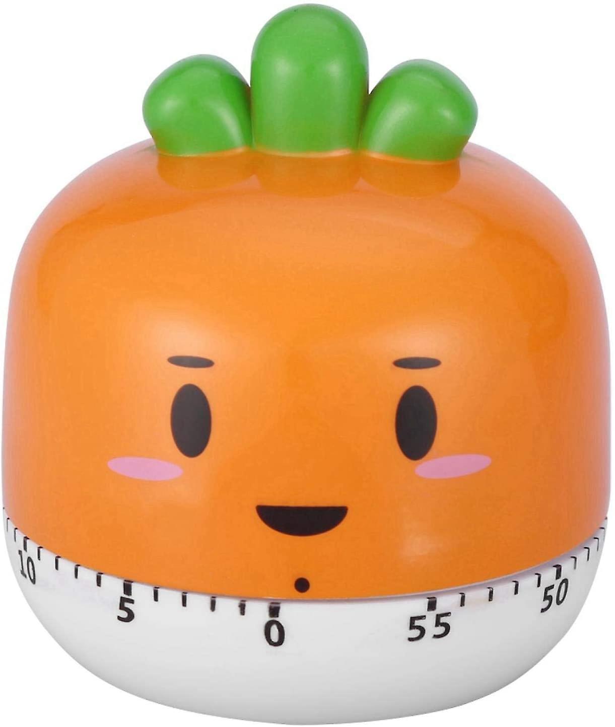 Mechanical Timer, Vegetable Fruit Shape Manual Cooking Timer Counter Pineapple Tomato Carrot Shape Kitchen Timer for Cooking Timing(Orange)