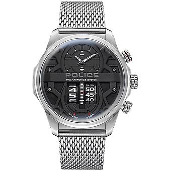 Politiet klokker rotorcrom analog herreklokke kvarts med rustfritt stål armbånd PEWJG0006504