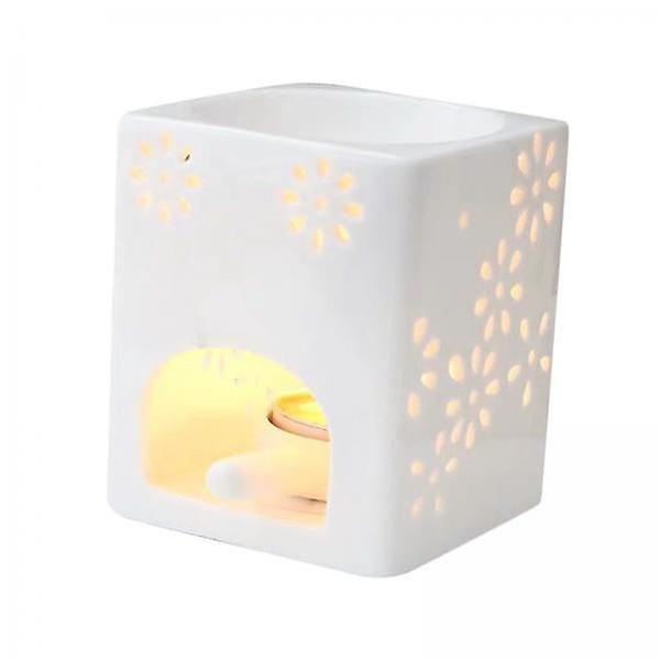 3xWhite Ceramic Tealight Holder Essential Oil Burner Aromatherapy Diffuser