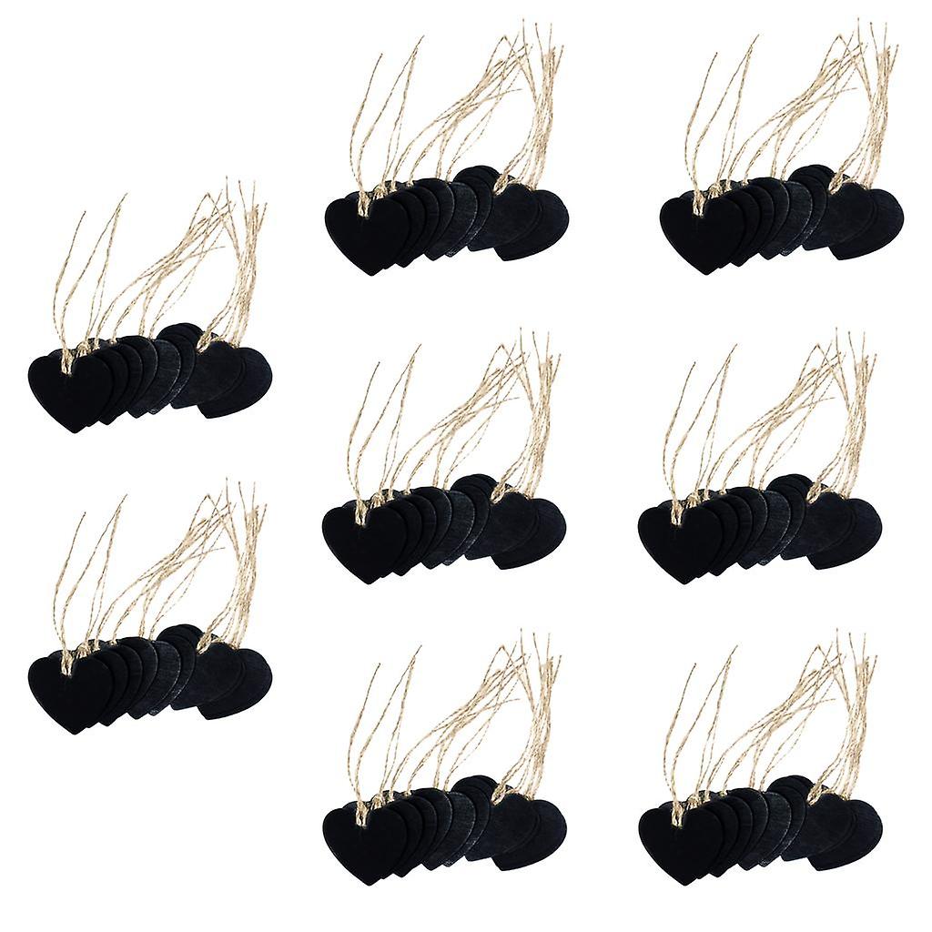 80 pièces en bois coeur suspendu tableau noir mémo message tableau noir mariage