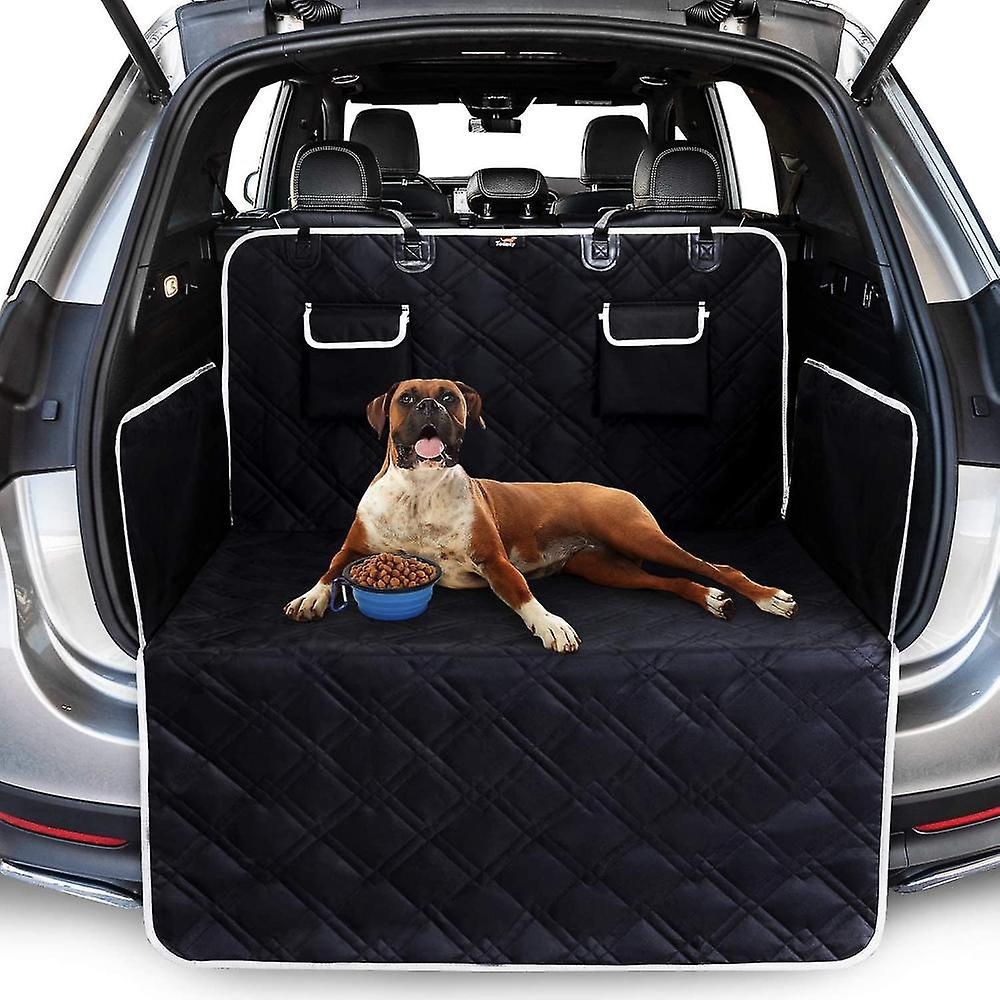 Full Dog Trunk Protector - Tear Resistant/waterproof Car Trunk Cover Dog Blanket With Side Guards Protects Trunk, Black