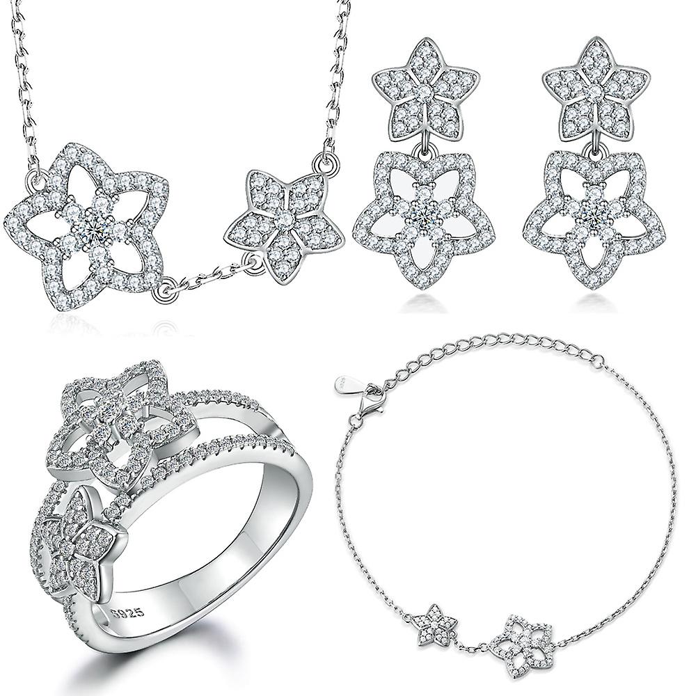 Sterling Silver Star Sieraden Set van Vier