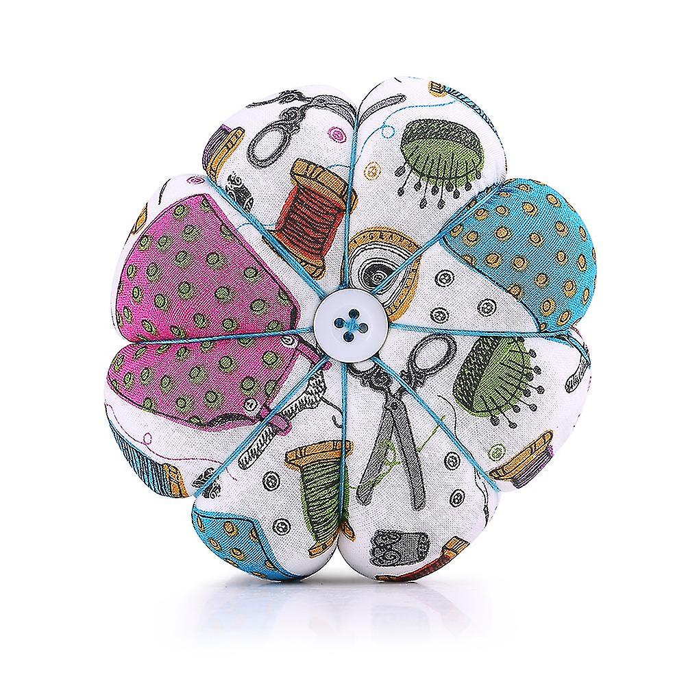 1 pcs Creative Pumpkin Fabric Sewing Needles Pin Cushion with Elastic Wrist Belt(#1)