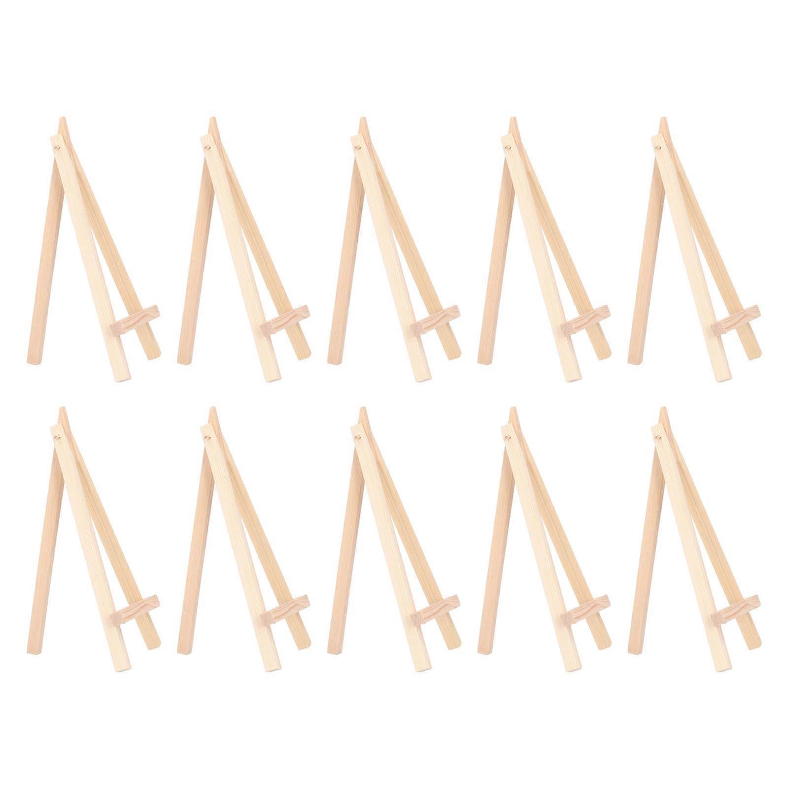 10Pcs Canvas Stand 6.1 Inches Height Pine Multifunctional Durable Foldable Mini Easel Stand for Painting Photos Postcard