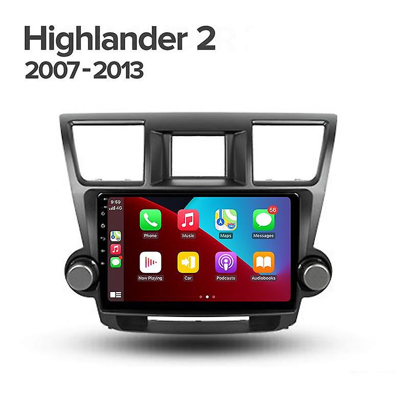 Carplay Android Auto Car Radio For Toyota Highlander 2 XU40 2007 - 2013 autoradio 4G WIFI DSP