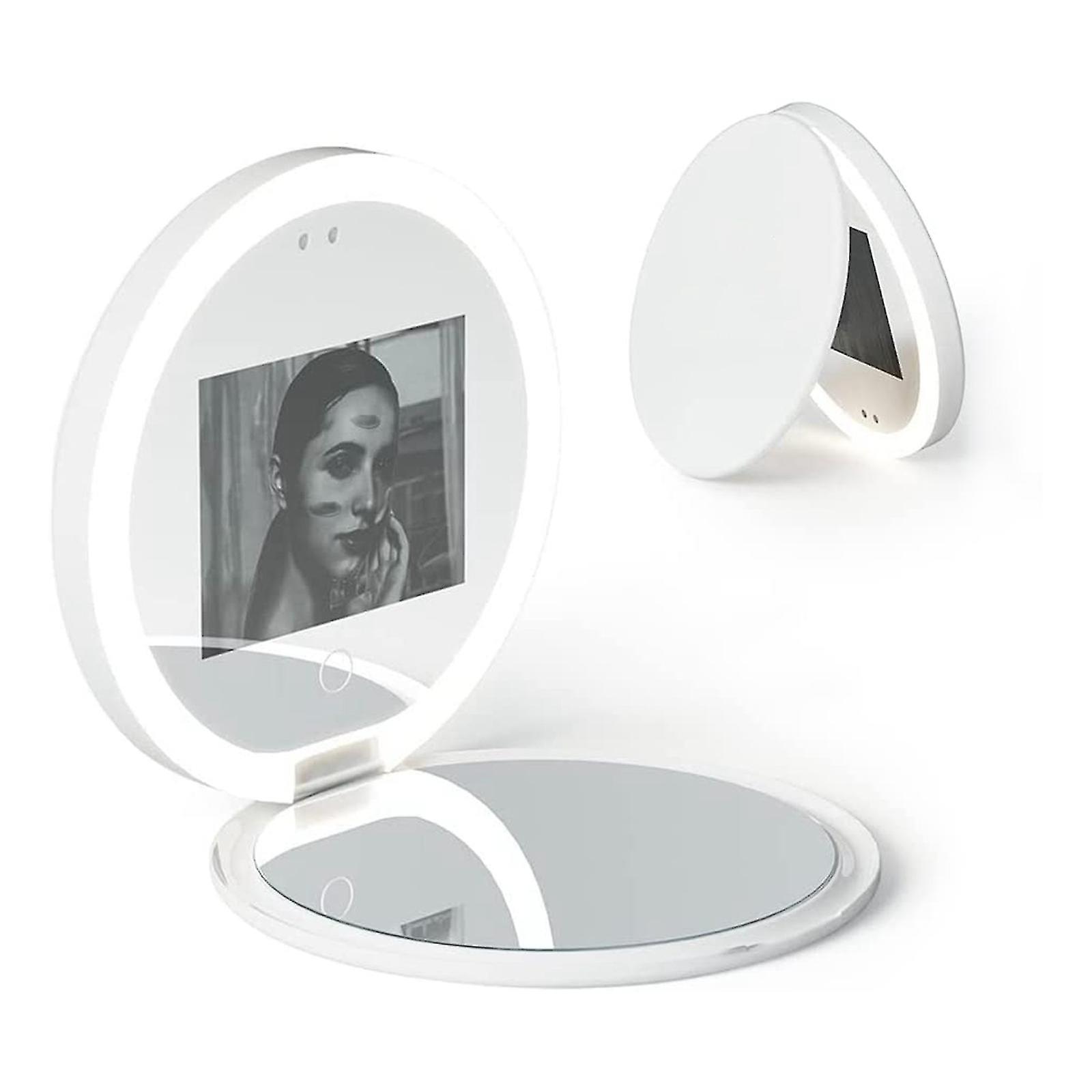Travel Compact Mirror With Uv Camera For Sunscreen Test