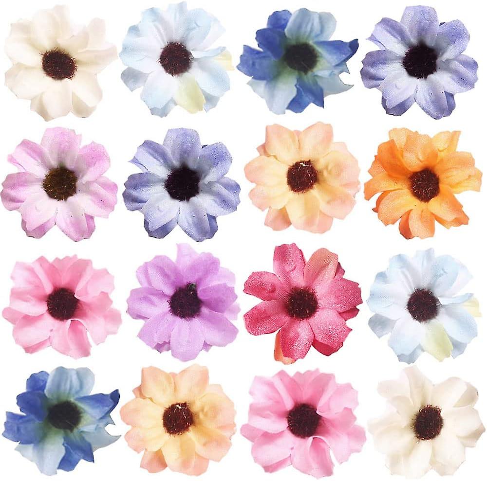 Artificial Flower 140 Pieces Artificial Flowers Multicolored Deco Artificial Daisy Head Fake Daisy Flower Head Artificial Flower For Diy Crafts Home W