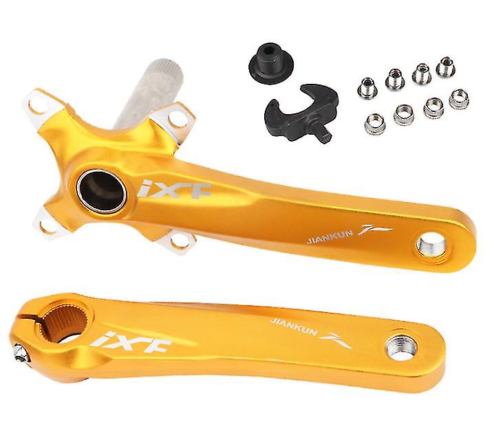Gold Pair Of Ixf 104bcd Mtb Bike Crankset Narrow Wide Single Chainring 170mm Crank Set Az14719