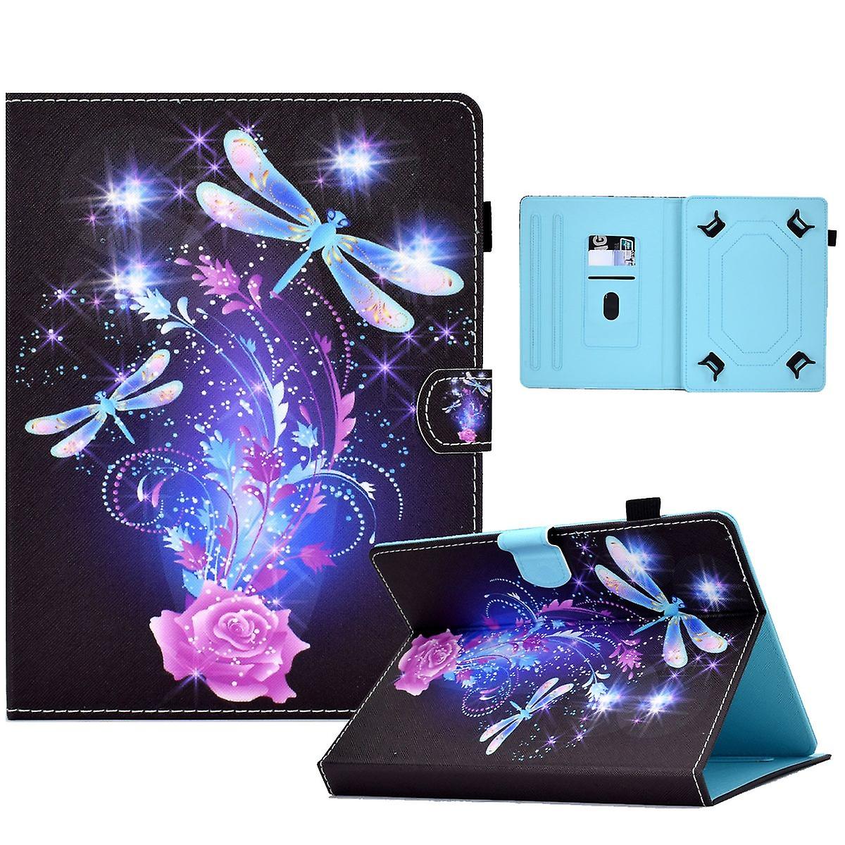Faux Leather Tablet Cover Case Butterfly for Amazon Fire HD 10 / 10 Plus Black Sleeve Case Case