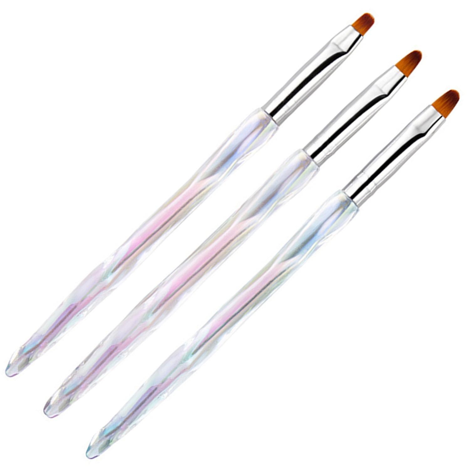 3Pcs Nail Art Brushes Create Delicate Patterns Manage Nail Details Multifunctional Wide Application