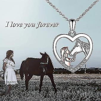 Girls And Horse Necklace Girls Sterling Silver Horse Jewelry Horse
