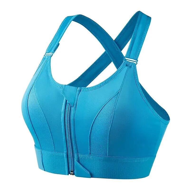 Sports Bras Adjustable Zip Front For Women With Full Coverage Removable Padded Workout Bras High Impact Adjustable Strap