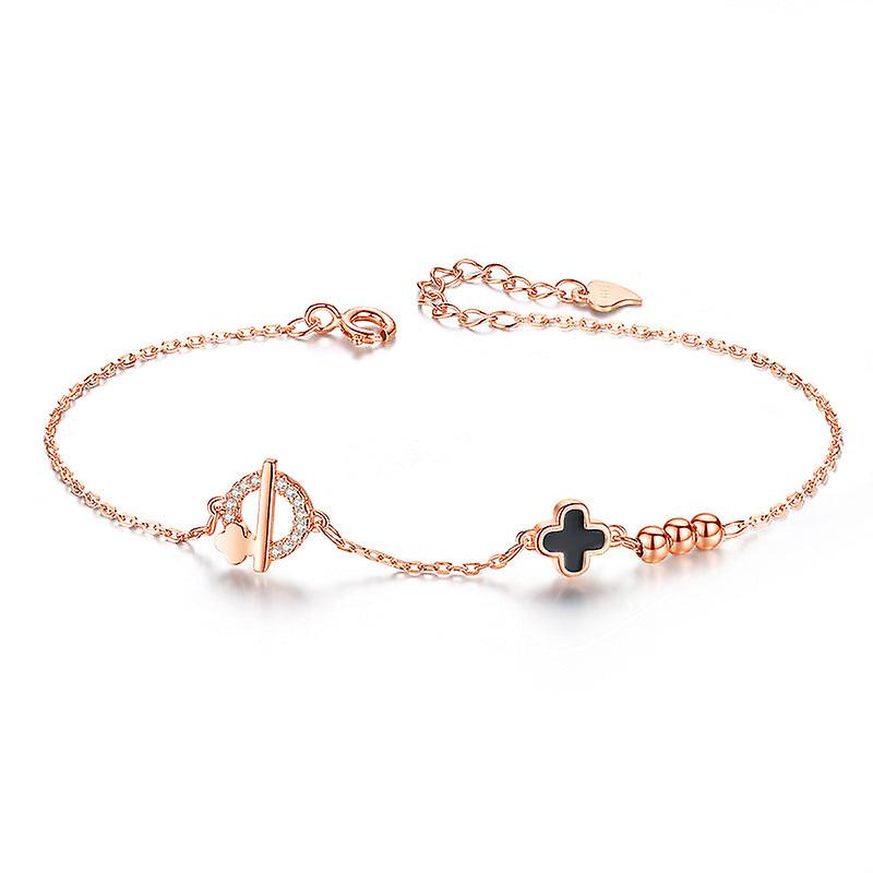 Bracelet Tassel Chain Jewelry Gift For Women Teen Girls Clover Sterling Silver Not Easy To Fade Inlaid Agate Zircon
