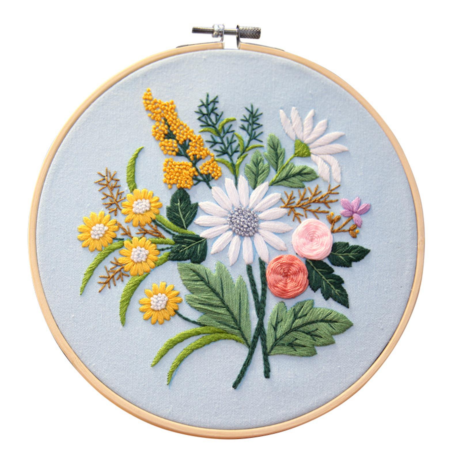 Hand Embroidery DIY Material Kit for Beginner Stylish Home Decorative Props Birthday Gift