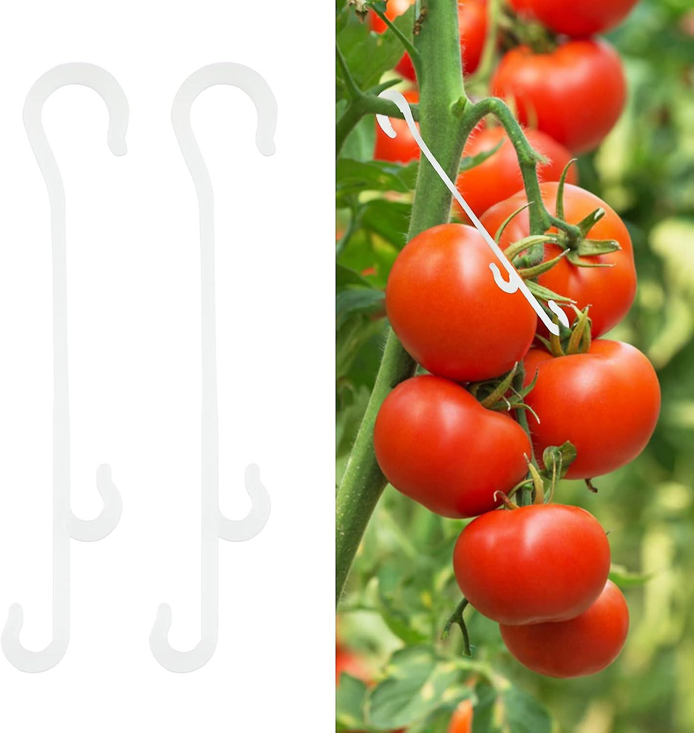 100 Pack Tomato Support Clips, J-Hooks to Prevent Tomatoes from Pinching or Falling